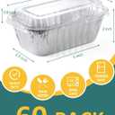 NEEBAKE 60 Pack 6x3.5x2 Disposable Aluminum Loaf Pans with Lids Small-Aluminum-Foil-Pans-Tin-Foil-Baking-Pans-Tin-Trays-Food-Containers-for-Baking-Cakes-Bread-Meat-Loaves