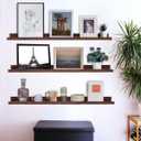 MBYD Floating Shelves 3 Same Dimensions, 48 Inch Deep Walnut Solid Wooden Shelves for Wall, Wall Mount Picture Ledge Shelf, Hanging Photo Display Shelf for Bedroom, Kitchen, Office, Living Room