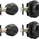 Haidms Exterior Deadbolt and Keyed Entry Bronze Door Knob Set, Keyed Entry-Different Front Door Knobs, Deadbolt Oil Rubbed Bronze Doorknob with Lock and Key(2 Pack)