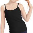 Dreammonkey Girls Full Sleeveless Camisole Tank Tops Kids Comfort Breathable Dance Tank Tops(Ages 2T-14Years) (Black)