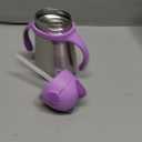 Munchkin Cool Cat Sippy Cup with Straw for Toddlers, Stainless Steel Straw Cup, 8 Ounce, Purple
