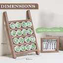 GENMOUS Wood K Cups Holder for Countertop, Farmhouse Coffee Pod Holder with Coffee Bar Decor Sign, Rustic K cup Organizer for Home Kitchen Storage, Station Organizer Accessories Brown