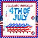 2 x 4th of July Balloons with Red White and Blue Star Balloons, Blue Mylar Letter Balloons for 4th of July Decorations, Party in The USA, Patriotic Decorations