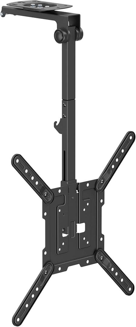 Mount Plus CM344 Flip Down TV and Monitor Roof Ceiling Swivel Mount | Fits Flat TV 23 to 55 Inches | VESA Compatible 200x200, 400x400 | Height Adjustable | Pitched Roof