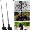 DOITOOL Adjustable Stainless Steel 12In Telescopic Motorcycle Flagpole with Handlebar Mount for Outdoor Riding and Bike Accessories