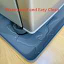 Mini Fridge Square Silicone Mat with 0.6" Raised Edges, 20" Mini Fridge Drip Tray With 4 Base Raisers, Mini Refrigerator Carpets Floor Protector (Small Black)