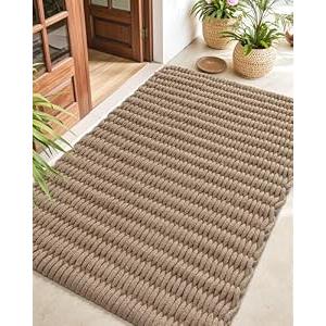 DEXI Jute Door Mat 36x60, Woven Mat for Covered Outside Entry, Light Taupe
Handmade Natural Fiber, Braided Entryway Rug, Non‑Slip Trap Dirt, Indoor & Covered‑Outdoor Mat, Farmhouse Home Decor, Patio