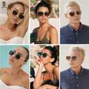 SOJOS Retro Rectangle Polarized Sunglasses Women Men Vintage 90s Style Rectangular Frame Womens Mens Sun Glasses SJ1225 (Gold/Grey)