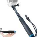 19 Short Extension Selfie Stick Compact Handle Grip Adjustable Waterproof Monopod Pole Compatible with GoPro Hero 13 12 11 10 9 8 7 6 5 AKASO DJI Osmo Action Camera(Mini Size)