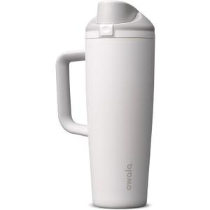 Owala FreeSip Tumbler Insulated Stainless Steel Water Bottle with Built-in Straw and Side Handle, For Travel, Work, School, and Sports, 30oz, BPA Free, Leak Proof, Shy Marshmallow