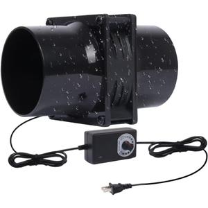 120mm 12V Exhaust Duct Fan Kit with Dual 4" Flange Adapters Stepless Speed Controller High-CFM for 3D Printer Laser Engraver Soldering Fume Extractor Grow Tent and DIY Ventilation Projects