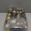 100Pcs Elegant Christmas Balls Set Christmas Tree Ornaments with Glitter and Patterns Bulk Ornaments for Tree as Festive Christmas Decor Xmas Ball Set Black Gold