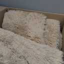 Toneed Fluffy Bedroom Rug, 4 x 6 Feet Shaggy Area Rug Modern Furry Rug Plush Fuzzy Carpet for Living Room Drom Kids Room Nursery Kindergarten Home Decorative, Beige