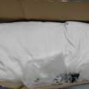 Three Geese White Goose Feather & Cotton Pillows Queen/Standard Size Set of 2 - Soft 600 Thread Count 100% Cotton, Medium Firm, Soft Support, White Solid
