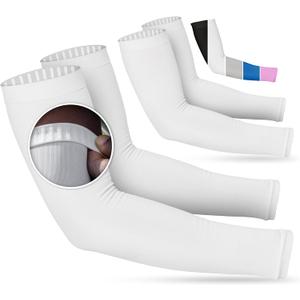 SportsTrail Cooling Arm Sleeves for Men & Women  Breathable, UV Sun Protection, Sports Arm Sleeves for Women, Men & Youth (White)