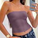 Tankaneo Womens Strapless Tube Tops Cropped Y2K Going Out Fitted Tank Tops | Summer Trendy, Layered Bandeau Shirts (S)