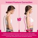 Fit Geno Posture Corrector for Women: Adjustable Lightweight Upper Back Brace for Neck Shoulder & Upper Back Pain Relief - Improve Posture Correct Hunchback Slouching Kyphosis Invisible Under Clothes (M/L Under Bust 32"-45"), Pink