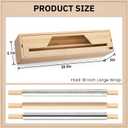 Wesiti 18 Inch Large Plastic Wrap Organizer & Dispenser with Cutter Aluminum Foil Wrap Butcher Parchment Paper Dispenser Bamboo Wall Mount Tin Wax Cling Organizer for Kitchen Countertop, about 20.5 x 5 x 5 inches