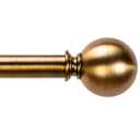 WORLD RODS Brass Curtain Rods for Windows 18 to 88 inches, 1 Inch Modern Metal Drapery Rods, Adjustable Heavy Duty Curtain Pole with Round Finials(18"-88"Antique Brass)