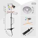 Bird Stand for Inside, Training T-Perch with 15-39 Inch Adjustable Height Tri-pod Base, Parakeet Spinning Perch with Feeding Cups, Exercise Stand for Inside (Upgrade)
