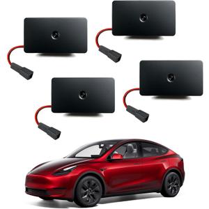 Car Door Lights Logo Projector Compatible with Tesla Accessories for Model Y 3 X S, 2025 Upgraded OEM Style Puddle Lights, Ultra-Bright HD Car Welcome Light No Fade 3D Laser Ghost Shadow Light(4 Pack)