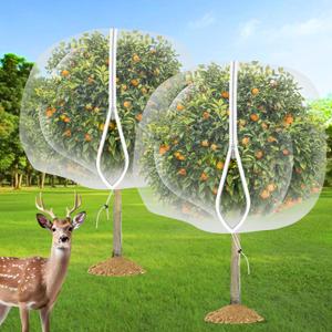 letesult 2 PCS Large Fruit Tree Netting Bags, 8 X 8 Ft Tree Netting Cover with Zipper and Drawstring, Plant Mesh Net Blueberry Bush Bird Netting for Garden Protection from Cicadas Squirrel Bug Bird