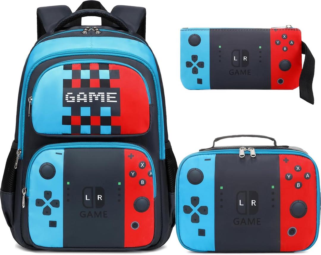 JIANYA School Backpack for Boys and Girls Elementary Children's School Bag Kids Backpack with Lunch Box