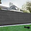 SUNLAX Privacy Fence Screen 5' x 24' Heavy Duty Mesh Fence Net Cover with Grommets for Patio Porch Pool Backyard Outdoor Chain Link Fence, Dark Grey (Customized)