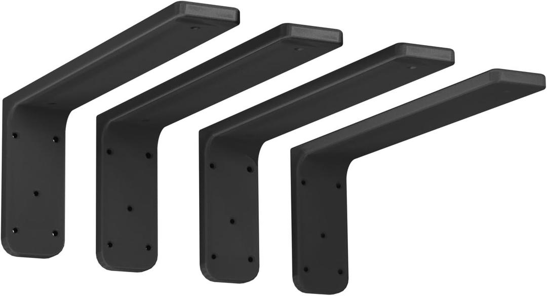 4 Pack L12 x H 6" x W 2.5" 10mm Thick Countertop Support Brackets, Heavy Duty Countertop Hidden Bracket L Shelf Bracket Metal Corbels for Countertops Frosted Black 4 Pack L12 x H 6" x W 2.5" 10mm Thick Countertop Support Brackets, Heavy Duty Countertop Hidden Bracket L Shelf Bracket Metal Corbels for Countertops Frosted Black
