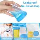 200 Pcs Urine Specimen Cups with Lids and Evident Seal Urine Sample Cups Collection Cup Disposable for Collection and Testing (Blue Lids)
