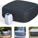 XCZ Portable Hot Tub Cover, Inflatable Hot tub Full Coverage - Waterproof, Sun Protection, dust Proof, Suitable for 71 "Inflatable hot tub spa,Square (Black, Cover only)