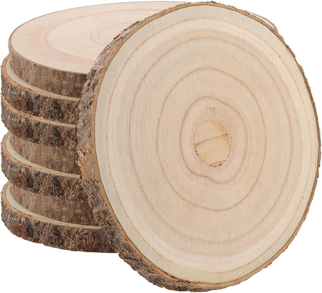Wood Slices 10-11 Inches,Wood Slices for Centerpieces Table Decorations,Unfinished Rounds Wood for Crafts,Wood Slice for Rustic Wedding Decoration Projects (10-11inch 10pcs)