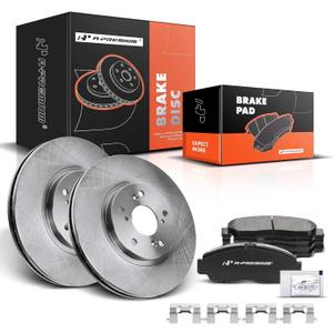 A-Premium 11.81 inch(300 mm) Front Vented Disc Brake Rotors + Ceramic Pads Kit Compatible with Select Acura and Honda Models - CL 2001-2003, TL 1999-2008, TSX 2004-2010, Accord 2003-2011, Set of 6