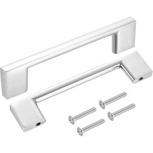uxcell Drawer Pulls, 6Pcs 4" - Aluminum Alloy Kitchen Cabinet Handles, Rectangle Furniture Hardware Solid Handles for Vanity Wardrobe Cupboard (Chrome)