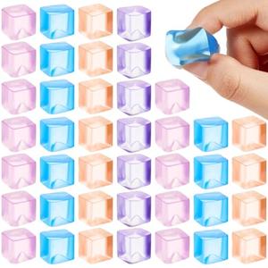 Poen 50 Pcs Stress Balls Fidget Toys Cube Toys Fidget Stress Relief Sensory Cube Balls 0.7 x 0.7 Inches for Adults Party Favors Gifts, Random Colors