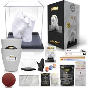 Crafts North Hand Casting DIY Kit for Couples | Complete kit with Acrylic Display, Wooden Base, and Step-by-Step Guide to Create a Perfect Hand molding Christmas Gift