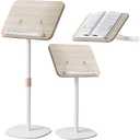 NAMON 2-in-1 Dual-Use Music Stand & Tabletop Stand, Heavy Duty Wooden Music Stand for Sheet Music, Adjustable Height & Angle, with Page Paper Clip, Ideal for Violin Guitar Piano Players (White)