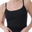 Pact Women's Cotton Camisole Tank Top with Built-in Shelf Bra (X-Large, Black)