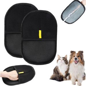 Pet Hair Remover Glove for Cats & Dogs, 2PC Electrostatic Pet Hair Remover Glove, Cat Grooming Gloves for Hair Removal, Grooming Clothes, Sofas