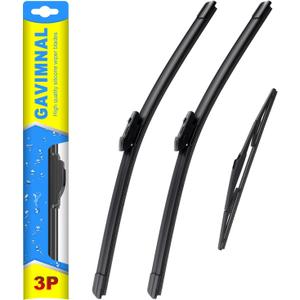 Gavimnal 24"+18"+14" Silicone Wiper Blades Replacement For Mazda CX-5 2017-2025,Mazda CX-9 2016-2024,All-Season Front Rear Windshield Wiper Blades(Set of 3)