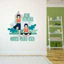 Wall Decal Just Breathe Clear Your Mind Active Health Wall Sticker Just Breathe Clear Your Mind Removable - Size: 30 in(W) x 30 in(H) (Multi)