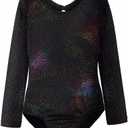 HOZIY Leotards for Girls Ballet Gymnastics Sleeveless Long Sleeve Colorful Sparkles Aqua Blue Pink Purple Solid (3-4T)