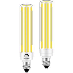 E11 Led Bulb 150w Equivalent JDE11 120V Mini Candelabra Led Bulbs Dimmable 15W Bright 1500LM Daylilght White 6000K for Ceiling Fan Bulb, 2Pcs