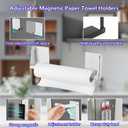 Magnetic Paper Towel Holder,Upgrade Adjustable Heavy Duty Steel with Strong Magnet for Refrigerator,Grill,Kitchen,Garage - Holds Large Rolls,Black(2x3In)
