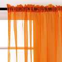 SpaceDresser Basic Rod Pocket Sheer Voile Window Curtain Panels Orange 2 Panels 52 Width 62 Inch Long for Kitchen Bedroom Children Living Room Yard(Orange,52 W x 62 L)