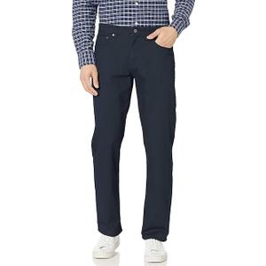 Amazon Essentials Men's Pants, Relaxed-Fit, 5-Pockets, Stretch Twill, Navy, 33W x 34L