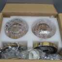 Modern Wall Sconces Set of 2 with Amber Flower Glass Shade, Mid Century Bathroom Vanity Wall Light Fixtures Gold Vintage Wall Lights with Switch for Mirror Bedroom Living Room