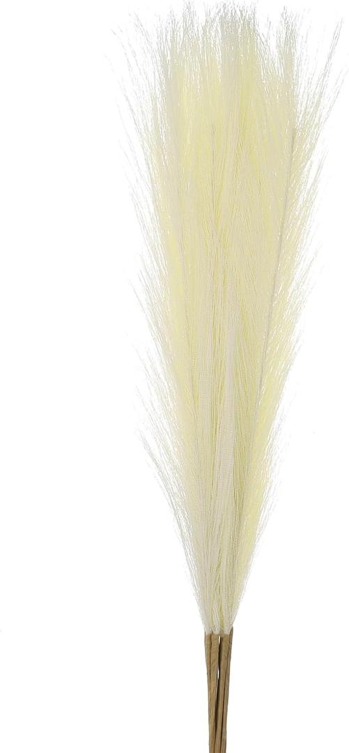MECCANIXITY 12Pcs Faux Pampas Grass,21"/55cm Fluffy Fake Pampas Grass Decor Tall Artificial Pampas Grass for Living Room Party Wall Vase Wedding Decoration,Beige