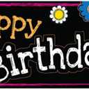 Happy Birthday Car Magnet Decoration, Colorful Bday Magnetic Decal for Parades, Locker, Fridge or Mailbox, Removable Banner 12 x 5