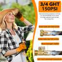 Garden Hose 50ft, 2026 Ultra Lightweight Water Hoses w/10 Function Spray Nozzle and 3/4" Brass Fittings- Durable, & Flexible Water Pipe for Yard, Lawn, Outdoor & Gardening(Black Rose gold)